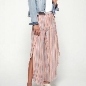 NWT DREW Whitney Split Tulip Linen Blend Pants in Agave size Large